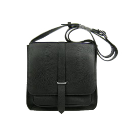 Hermes Black Cow Leather Messenger Bags